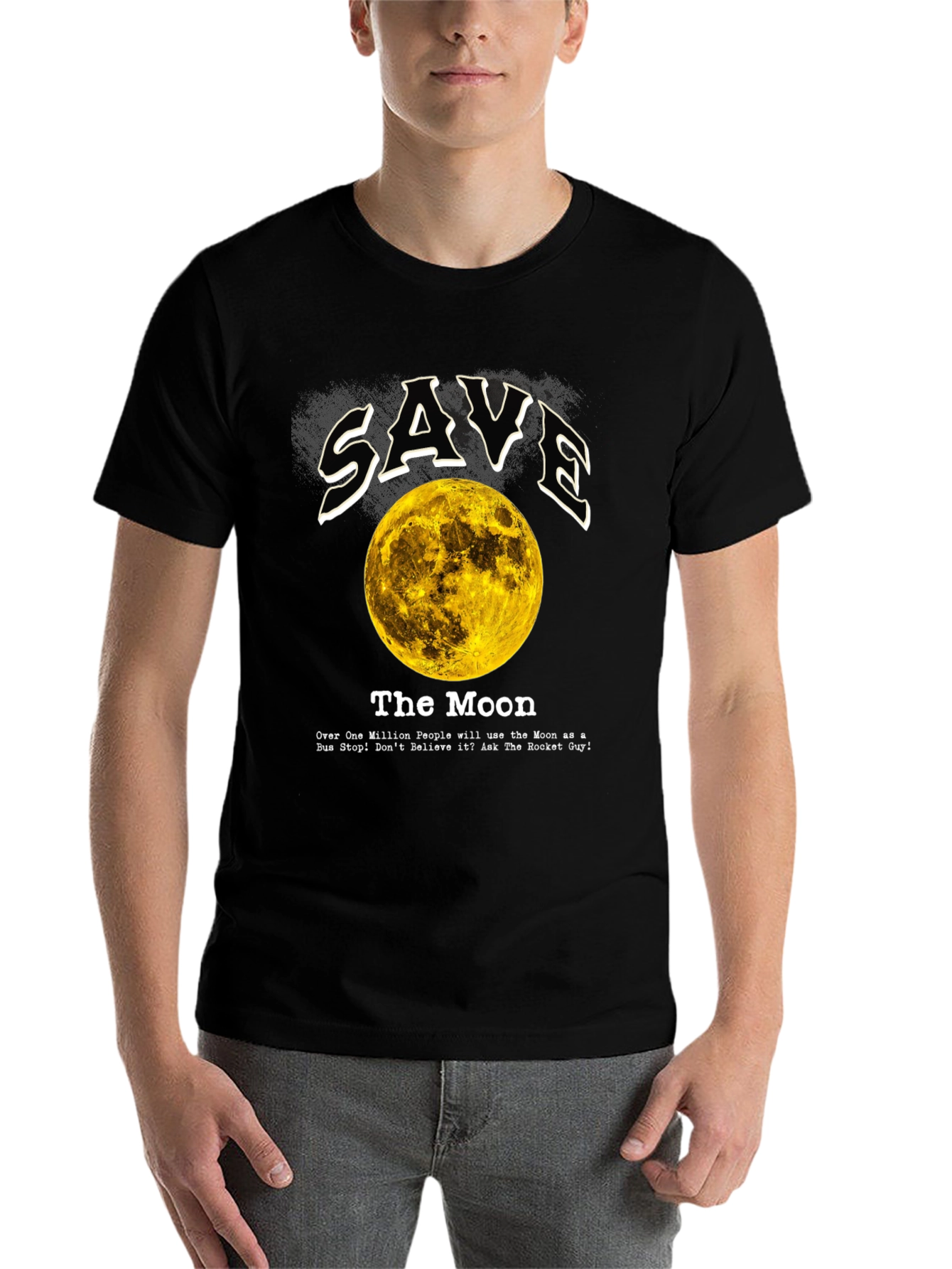 Black Save the Moon Graphic Tee - Outer Space Awareness view 7