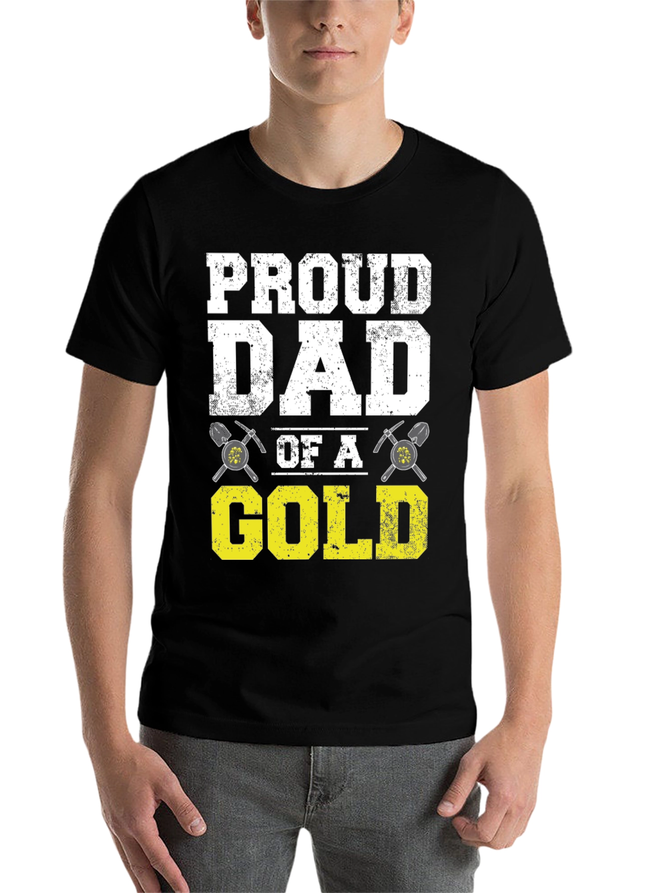 Black Proud Dad of a Gold Digger T-Shirt view 7