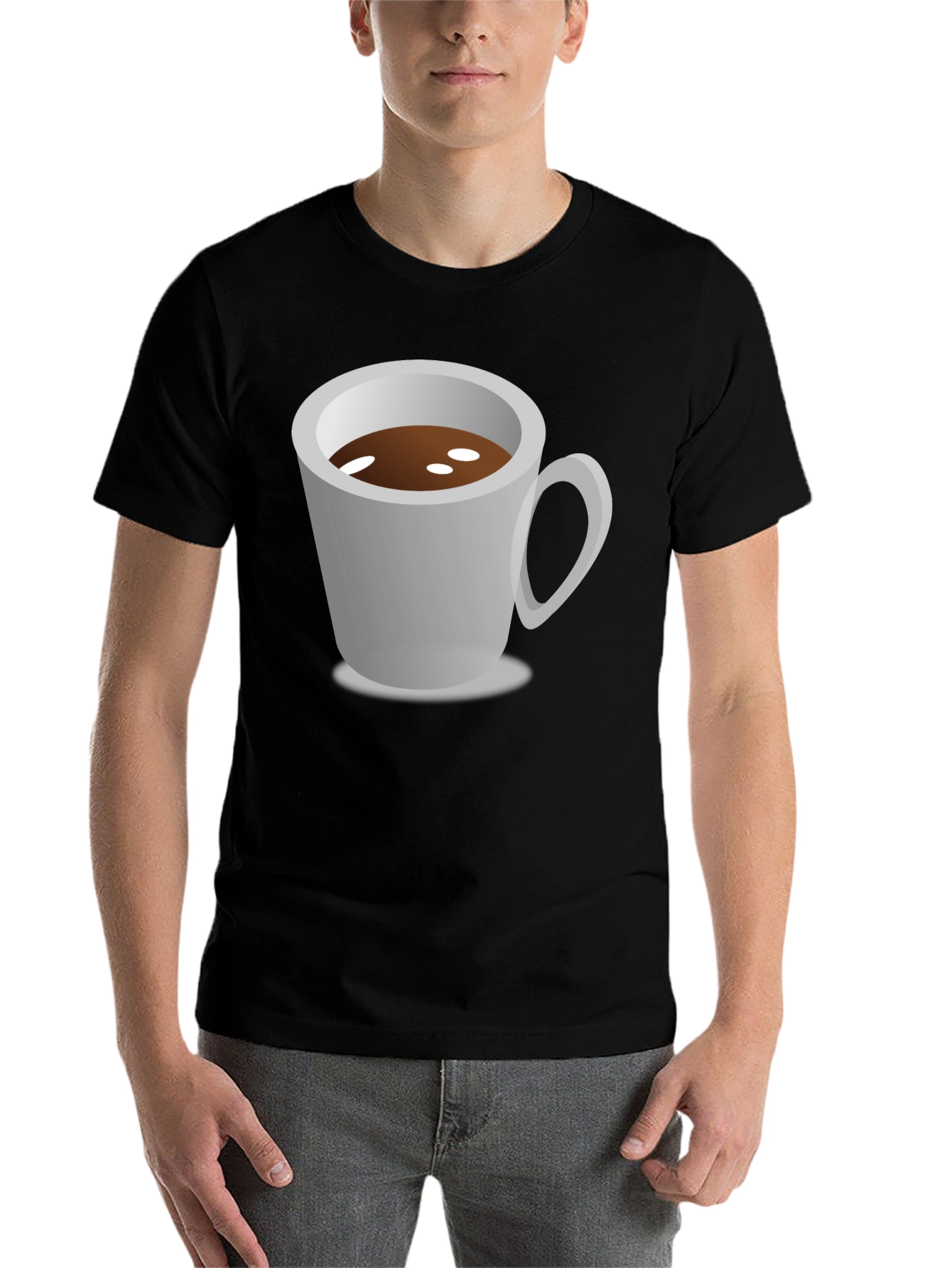 Black Coffee Cup Graphic Tee - Black Unisex Shirt view 7