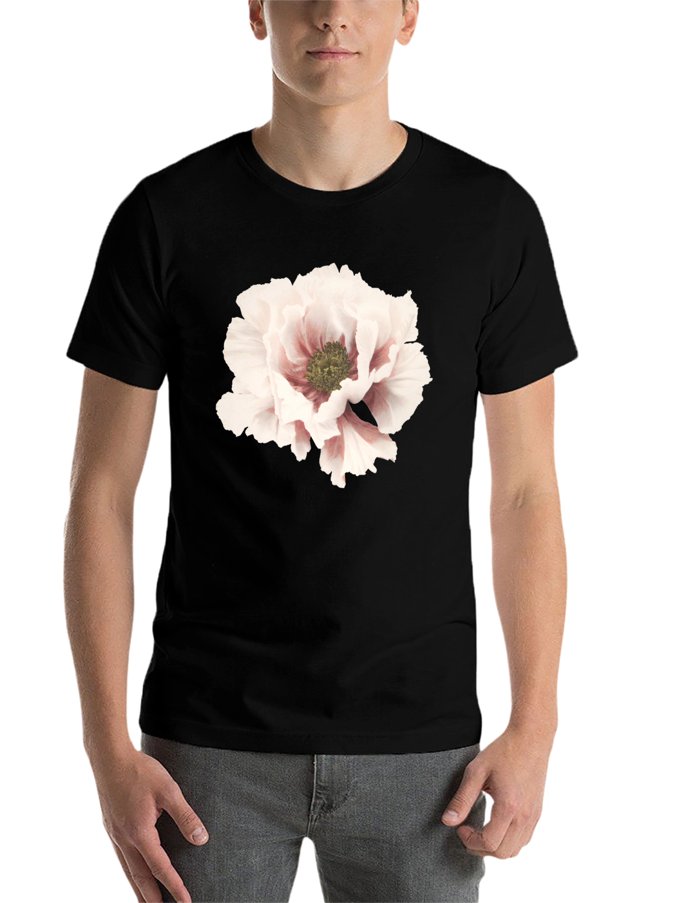 Black Floral Print Black Tee view 7