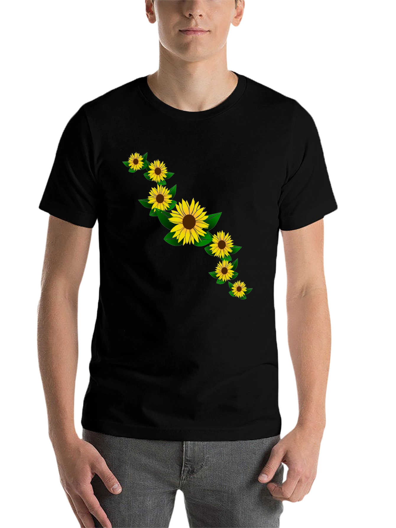 Black Sunflower Graphic Black T-Shirt view 7