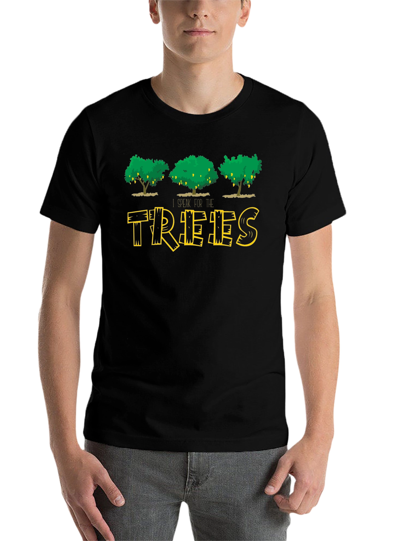 Black I Speak For The Trees Black T-Shirt view 7