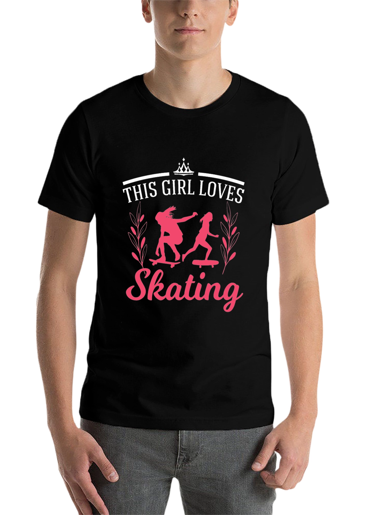Black Girl Loves Skating Tee - Cool Skater T-Shirt view 7
