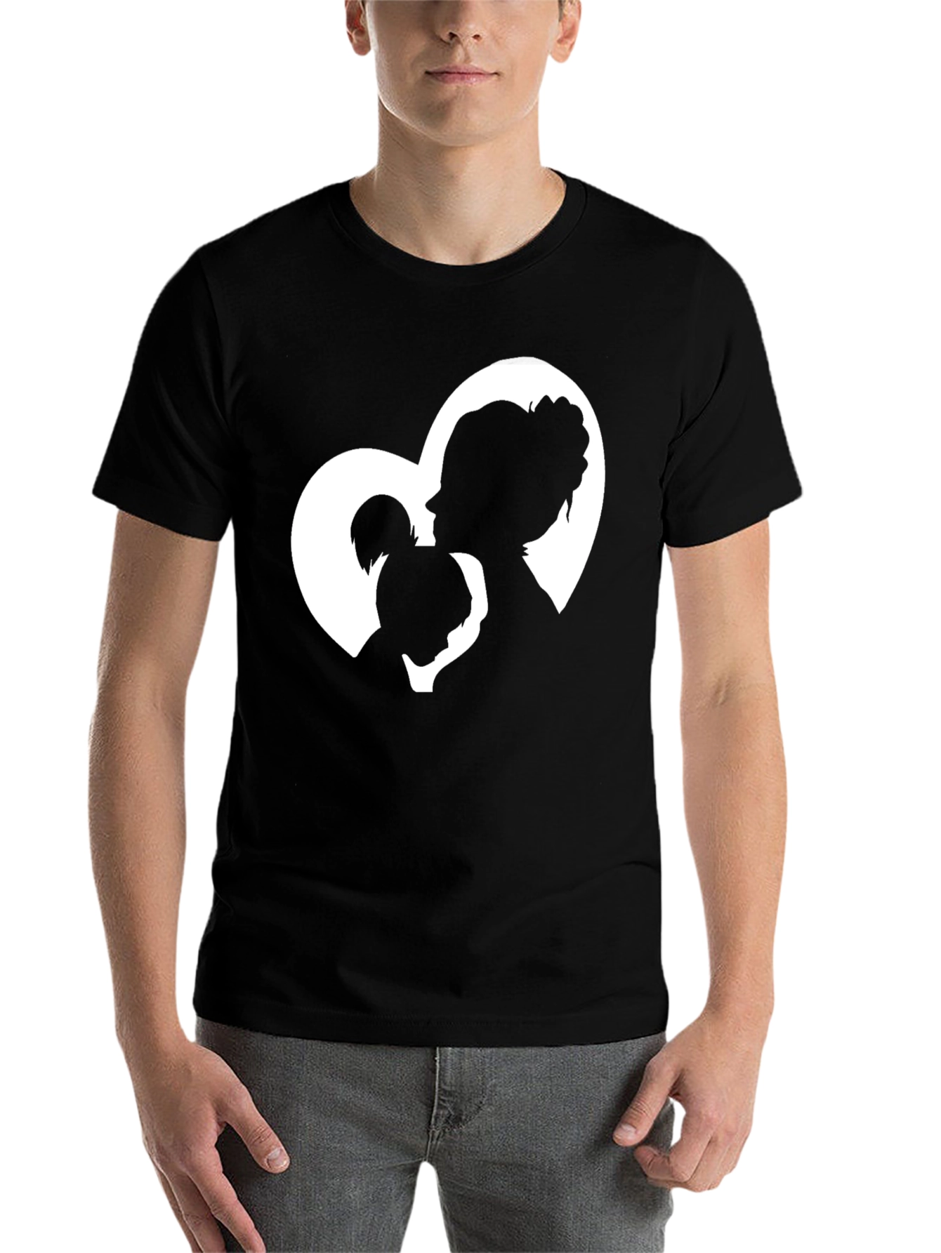 Black Mother & Daughter Heart Graphic T-Shirt view 7