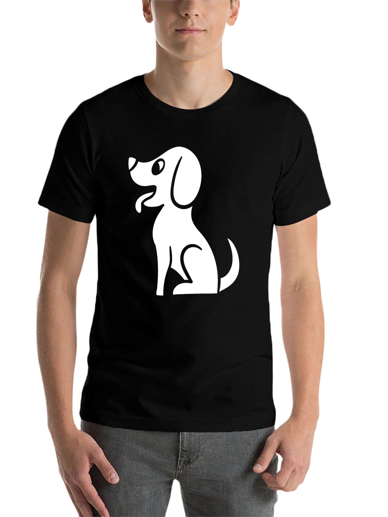 Black Dog Graphic Black T-Shirt - Cute Puppy Design view 7