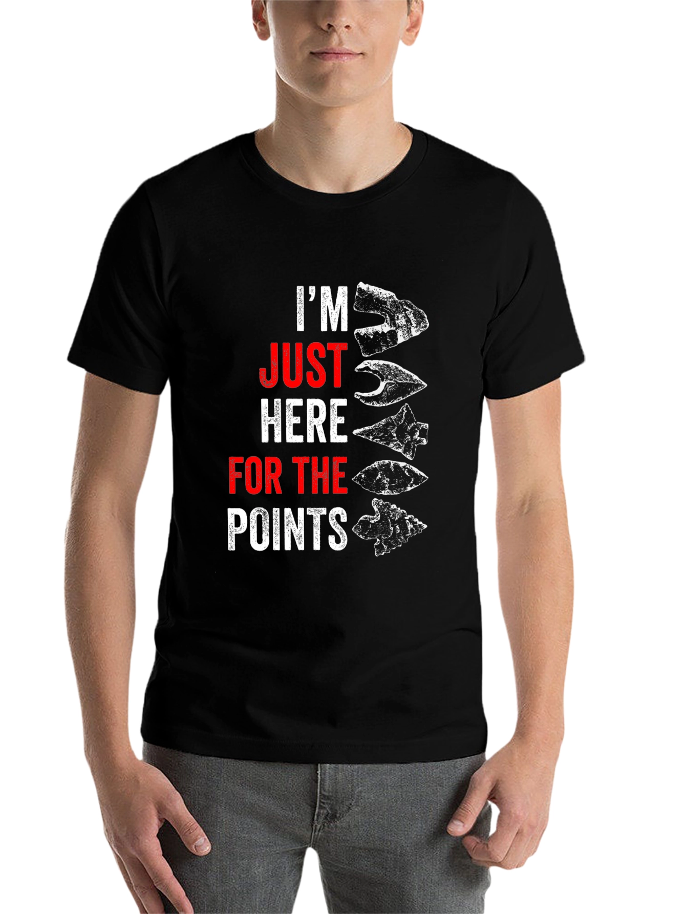Black I'm Just Here For The Points T-Shirt view 7