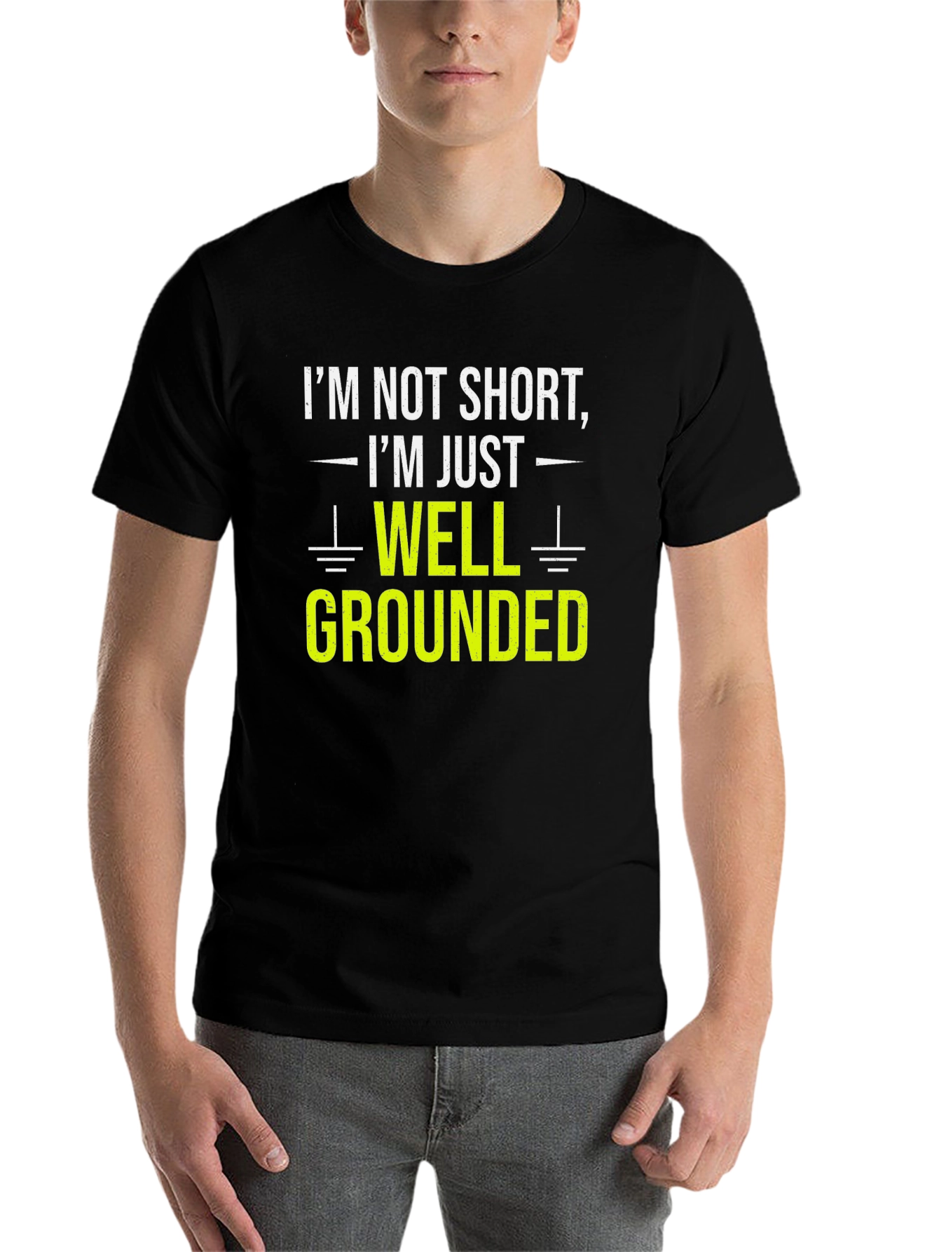 Black Funny Grounded T-Shirt - Humor Tee for Men view 7