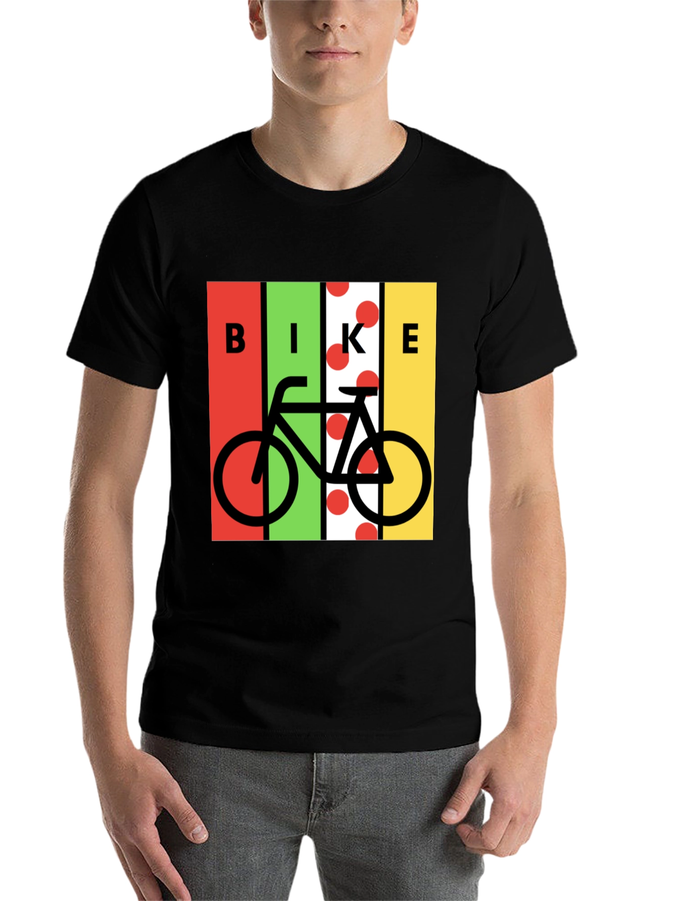 Black Bike Graphic Tee - Black Cotton Blend view 7