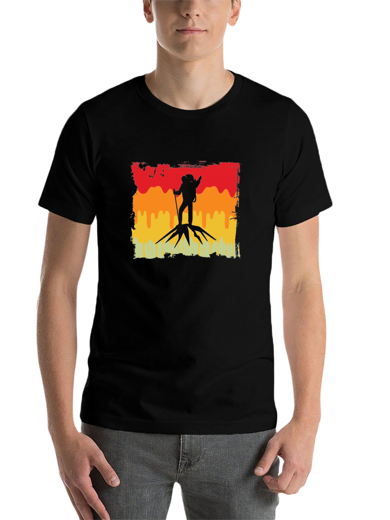 Black Hiking Silhouette Graphic Tee - Adventure Awaits view 7