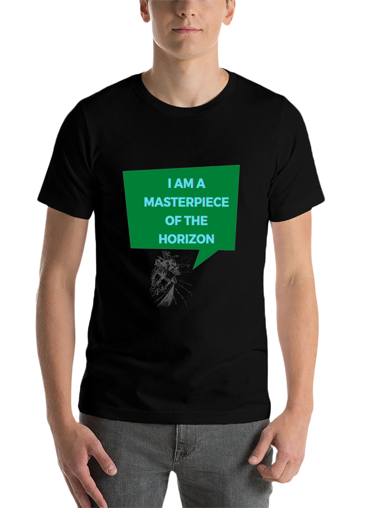 Black Masterpiece of the Horizon Graphic T-Shirt view 7
