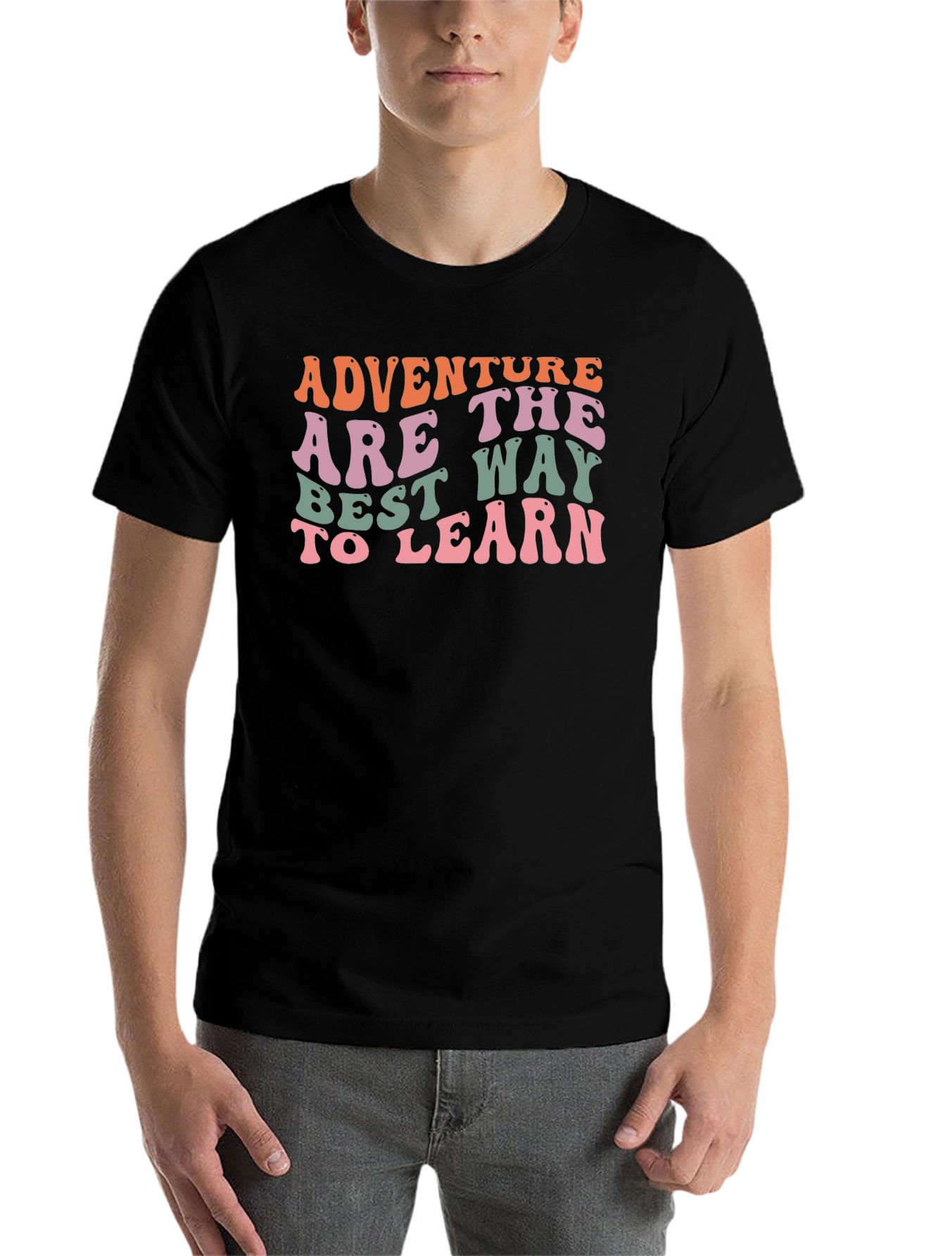 Black Adventure Is the Best Way to Learn Graphic Tee view 7