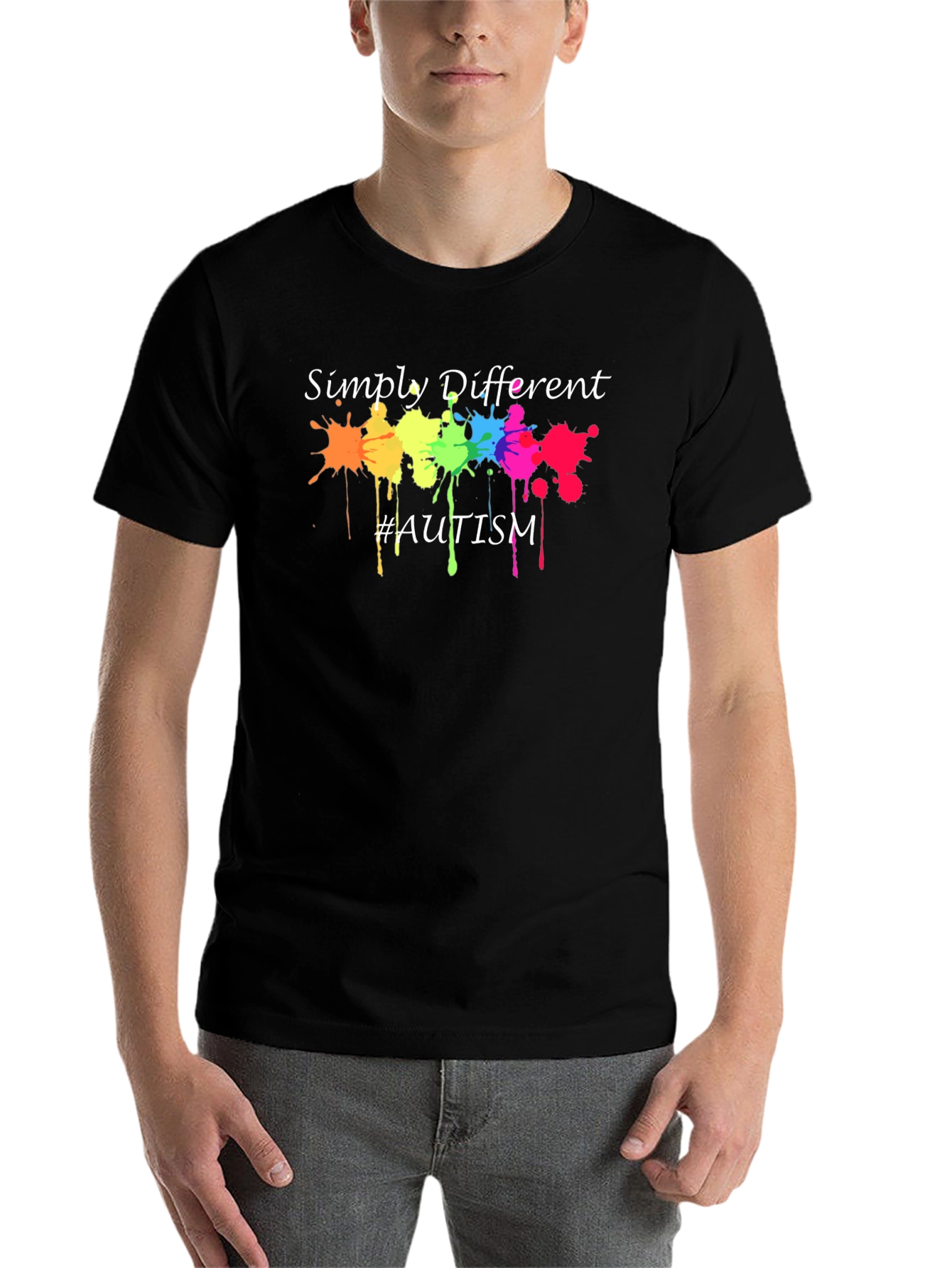 Black Simply Different Autism Awareness T-Shirt view 7