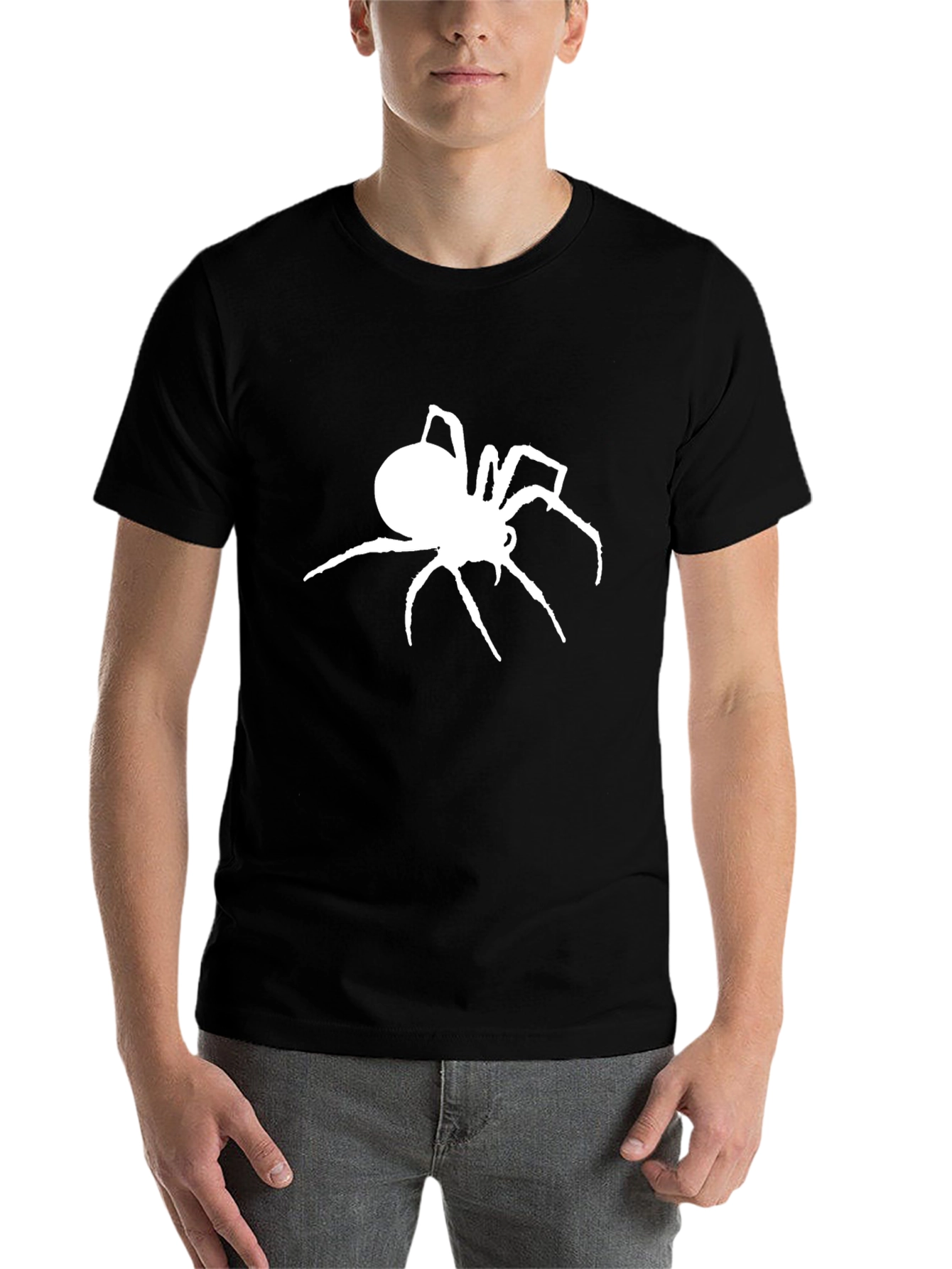 Black Spider Graphic Print Crew Neck Tee view 7