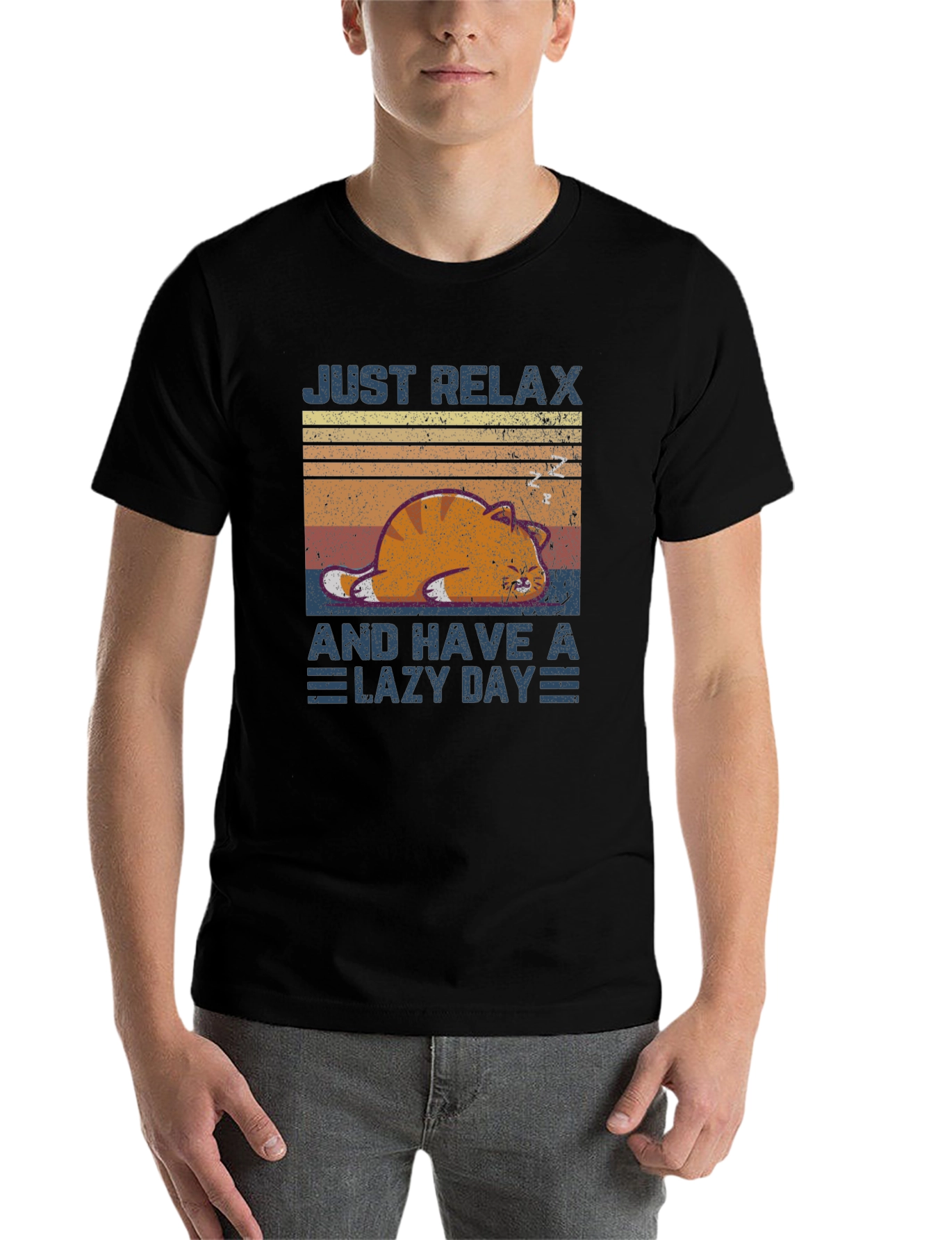 Black Just Relax Lazy Day T-Shirt view 7
