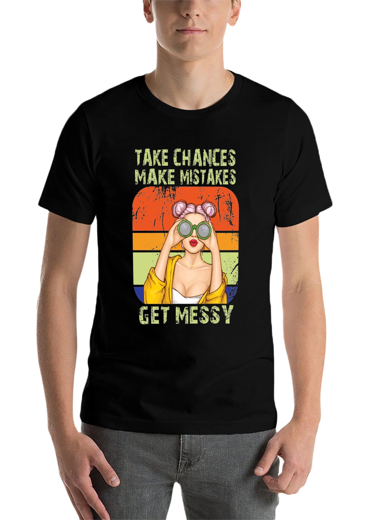 Black Take Chances Graphic T-Shirt view 7