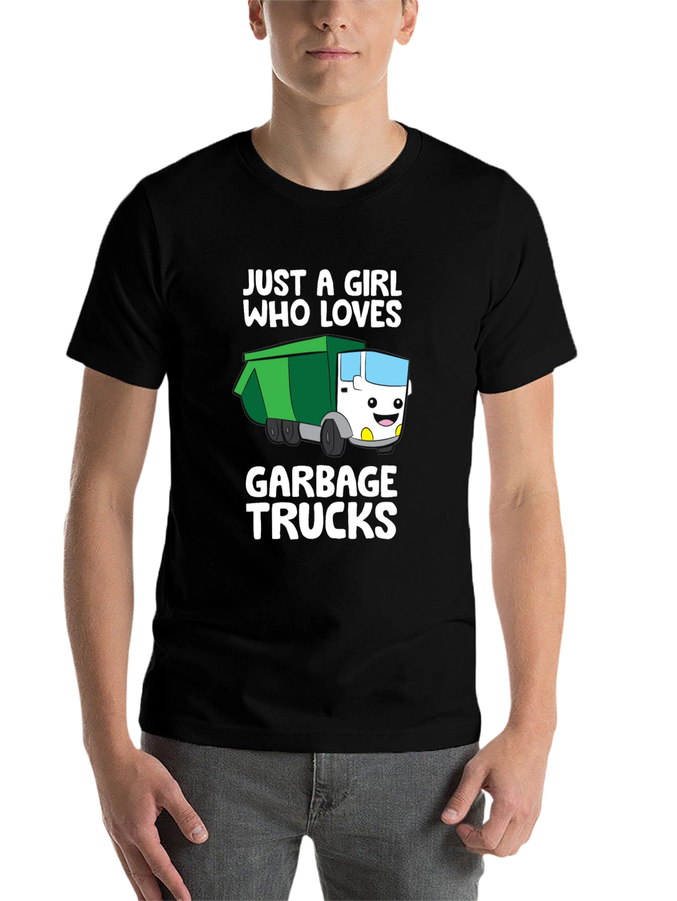 Black Girl Who Loves Garbage Trucks T-Shirt view 7