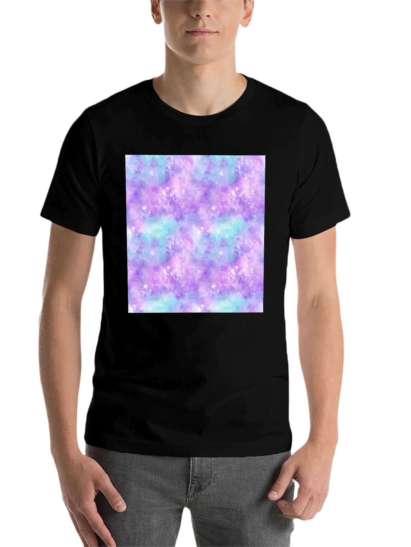 Black Galaxy Print Tee - Stylish & Comfortable view 7