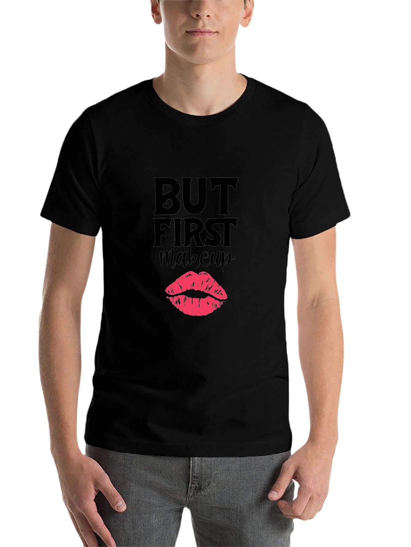 Black But First Makeup T-Shirt Funny Lipstick Graphic Tee view 7