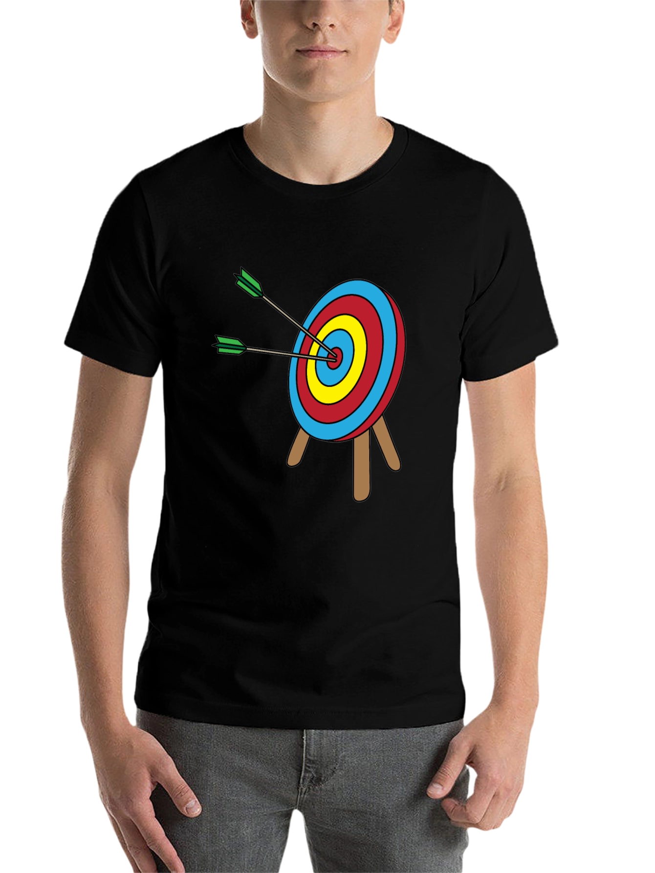Black Archery Target T-Shirt: Bullseye Design view 7