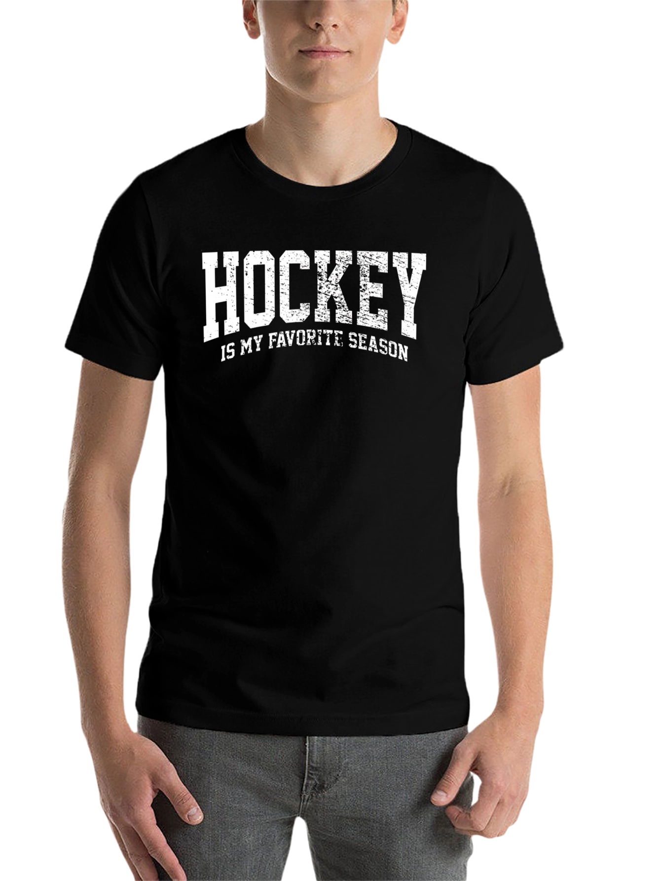 Black Hockey is My Favorite Season T-Shirt - Black view 7