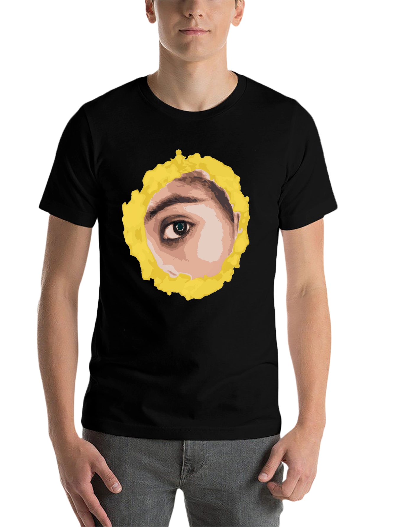 Black Eye See You Graphic Tee - Black Cotton T-Shirt view 7