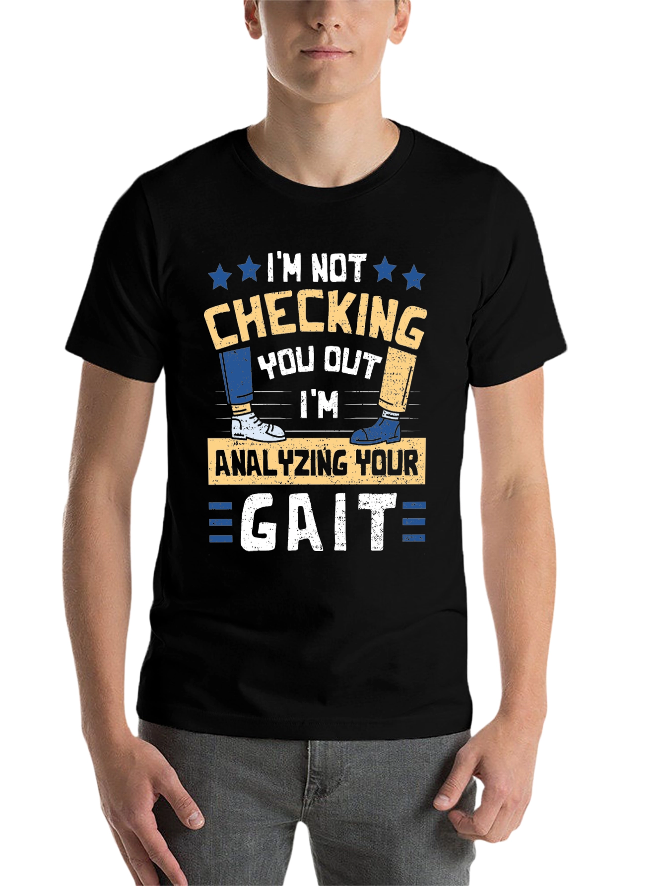 Black Gait Analysis T-Shirt - Funny Podiatrist Tee view 7