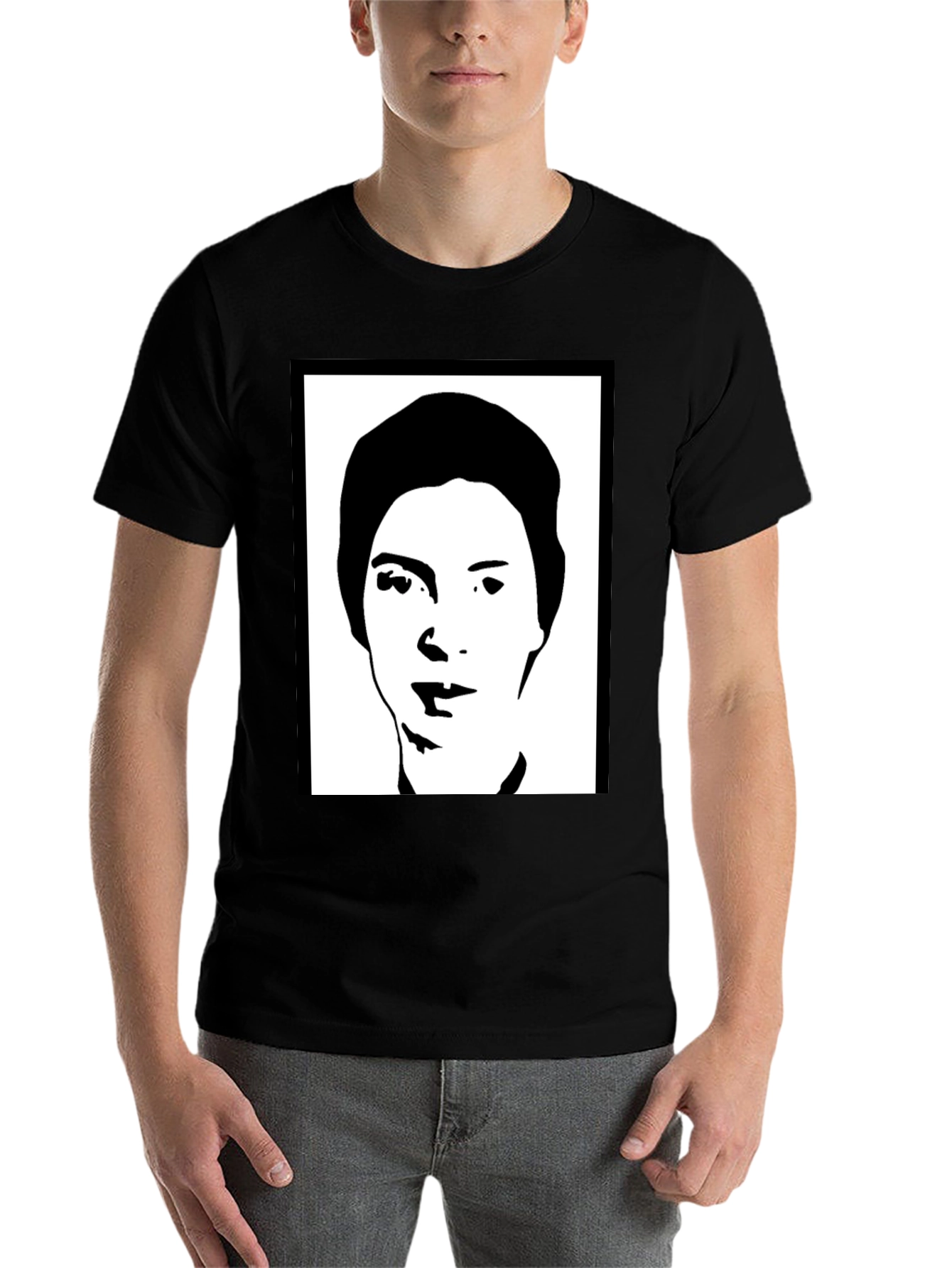 Black Black Graphic Tee - Silhouetted Face view 7