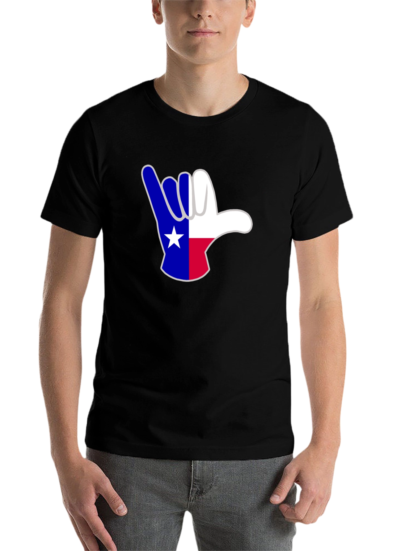 Black Texas Shaka Hand Sign T-Shirt view 7