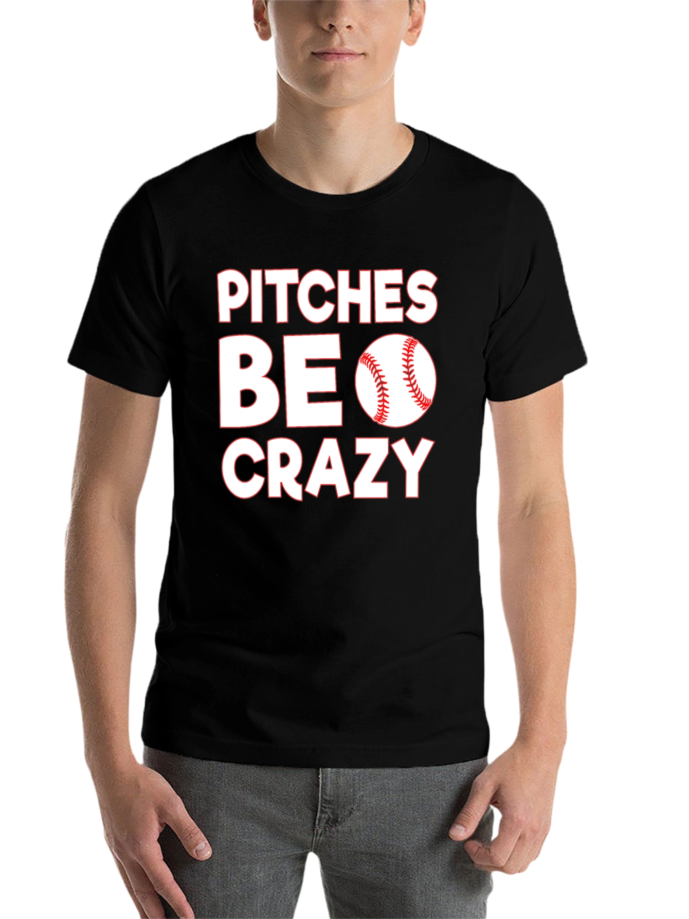 Black Pitches Be Crazy Black Cotton Graphic T-Shirt view 7