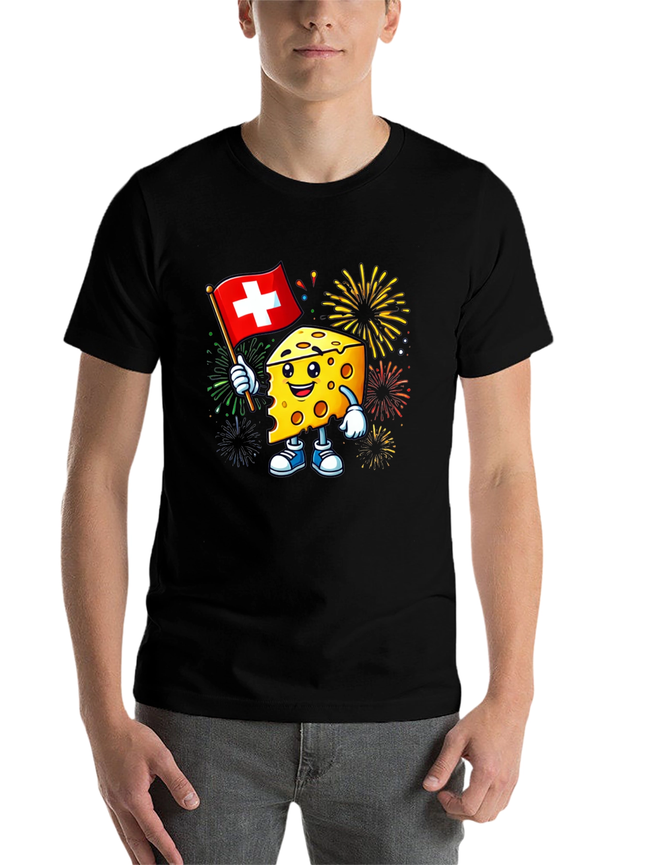 Black Swiss Cheese Celebration T-Shirt view 7