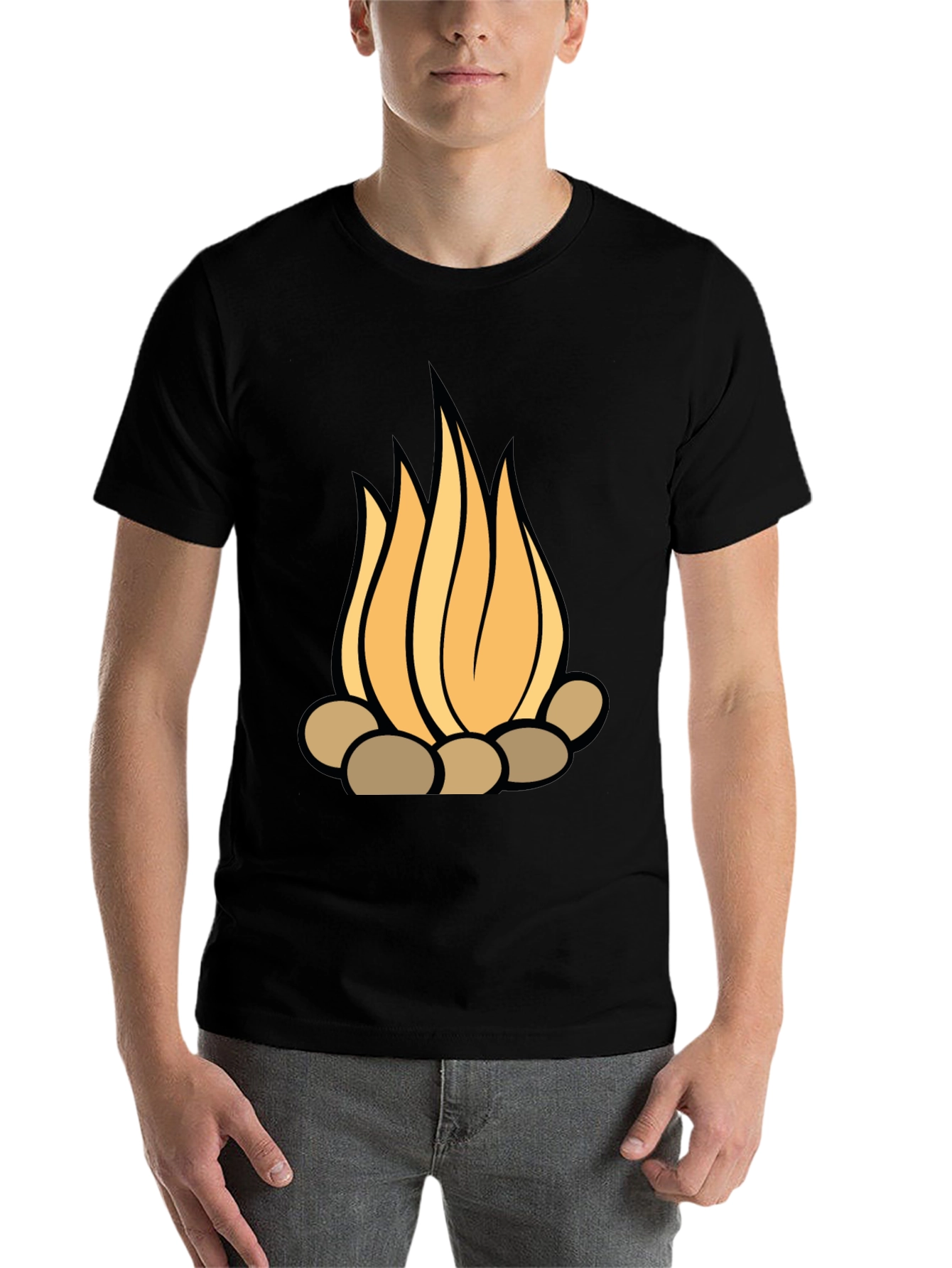 Black Campfire Graphic Tee - Stylish Black T-Shirt view 7