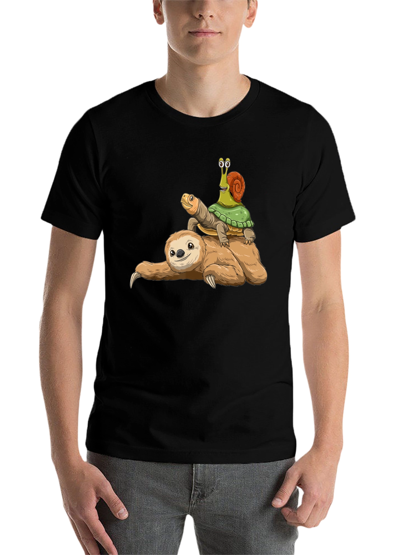 Black Sloth, Turtle, Snail T-Shirt - Slow Ride Funny Tee view 7