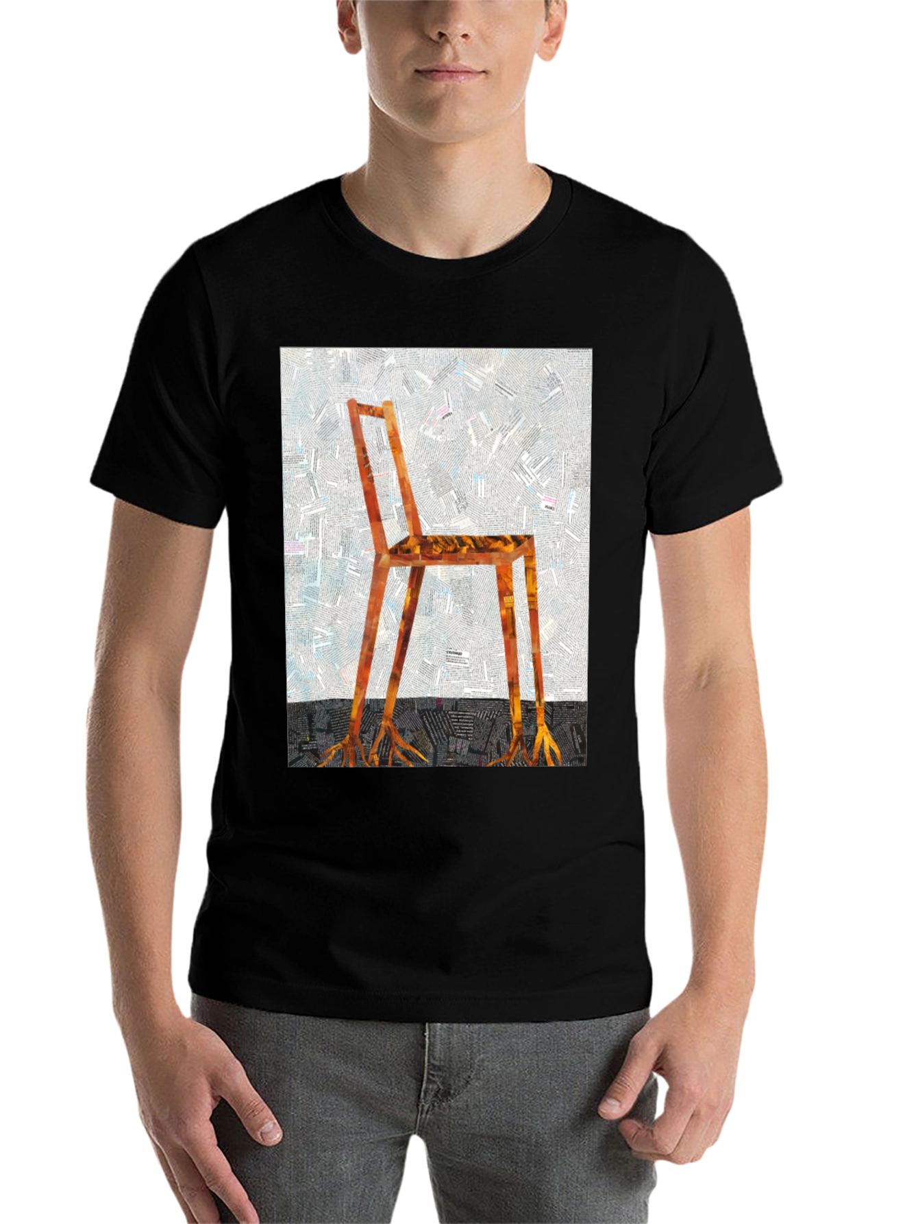 Black Artistic Chair Graphic Tee - Unique Design, Comfortable Fit view 7