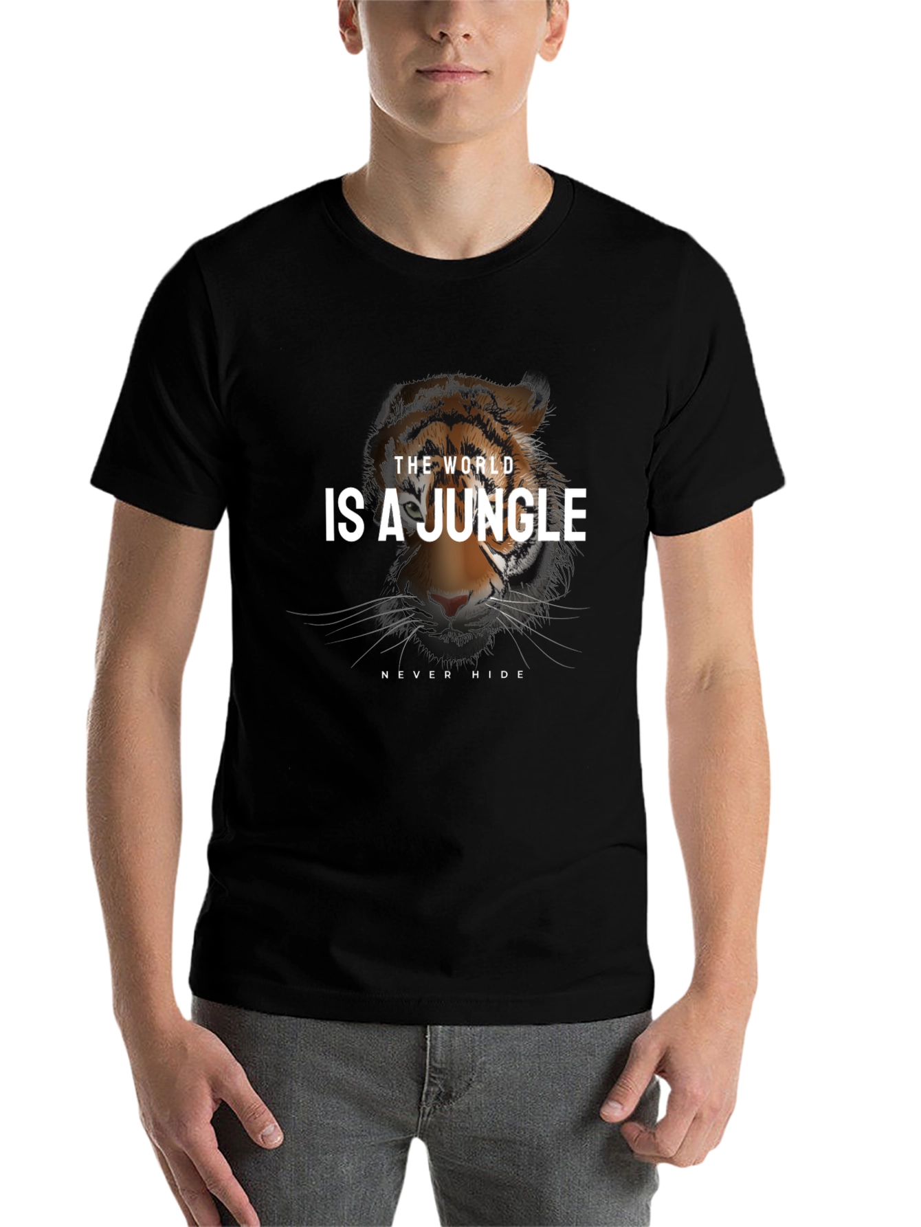 Black The World is a Jungle Graphic T-Shirt - Black view 7