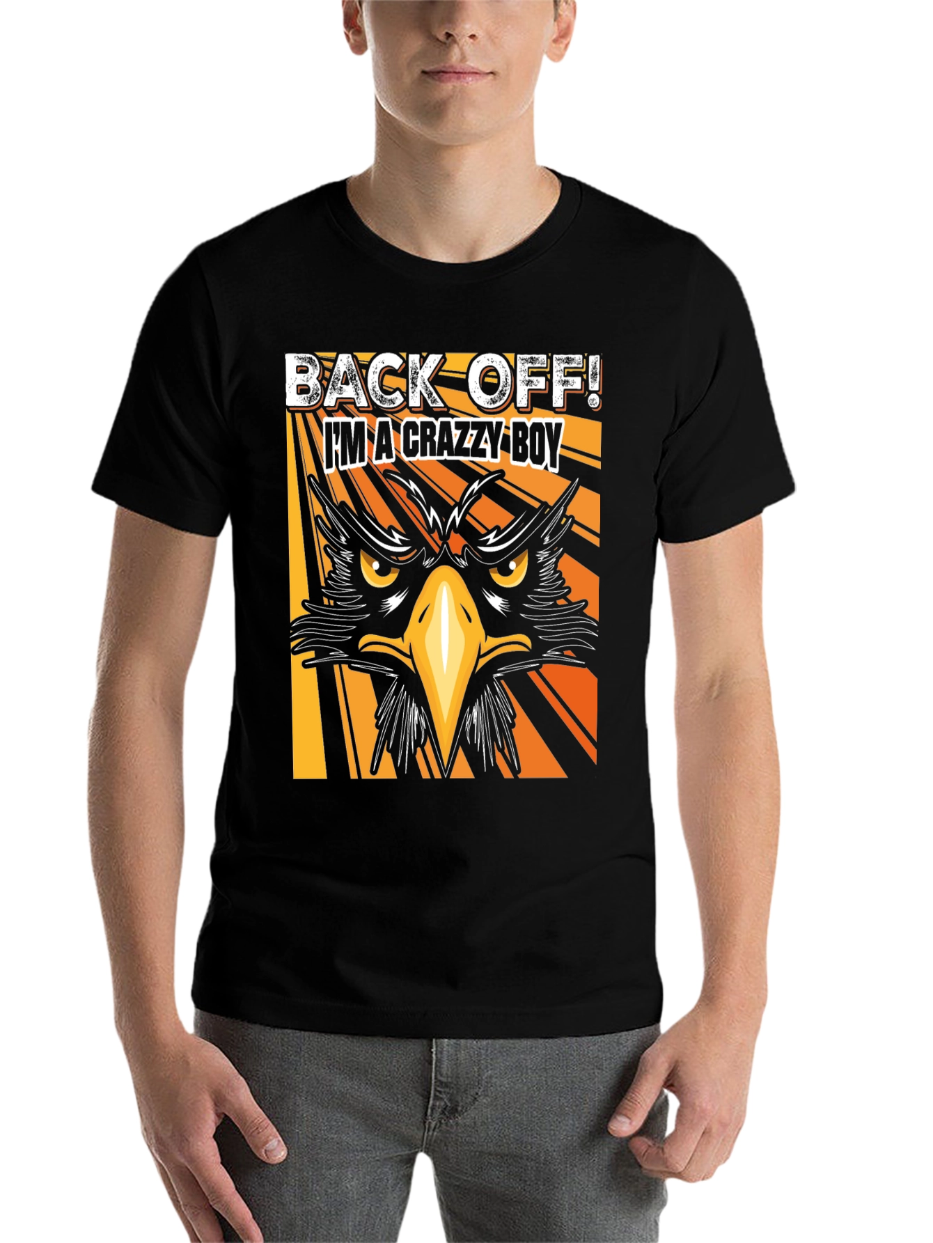 Black Crazy Boy Graphic T-Shirt - Black Tee view 7