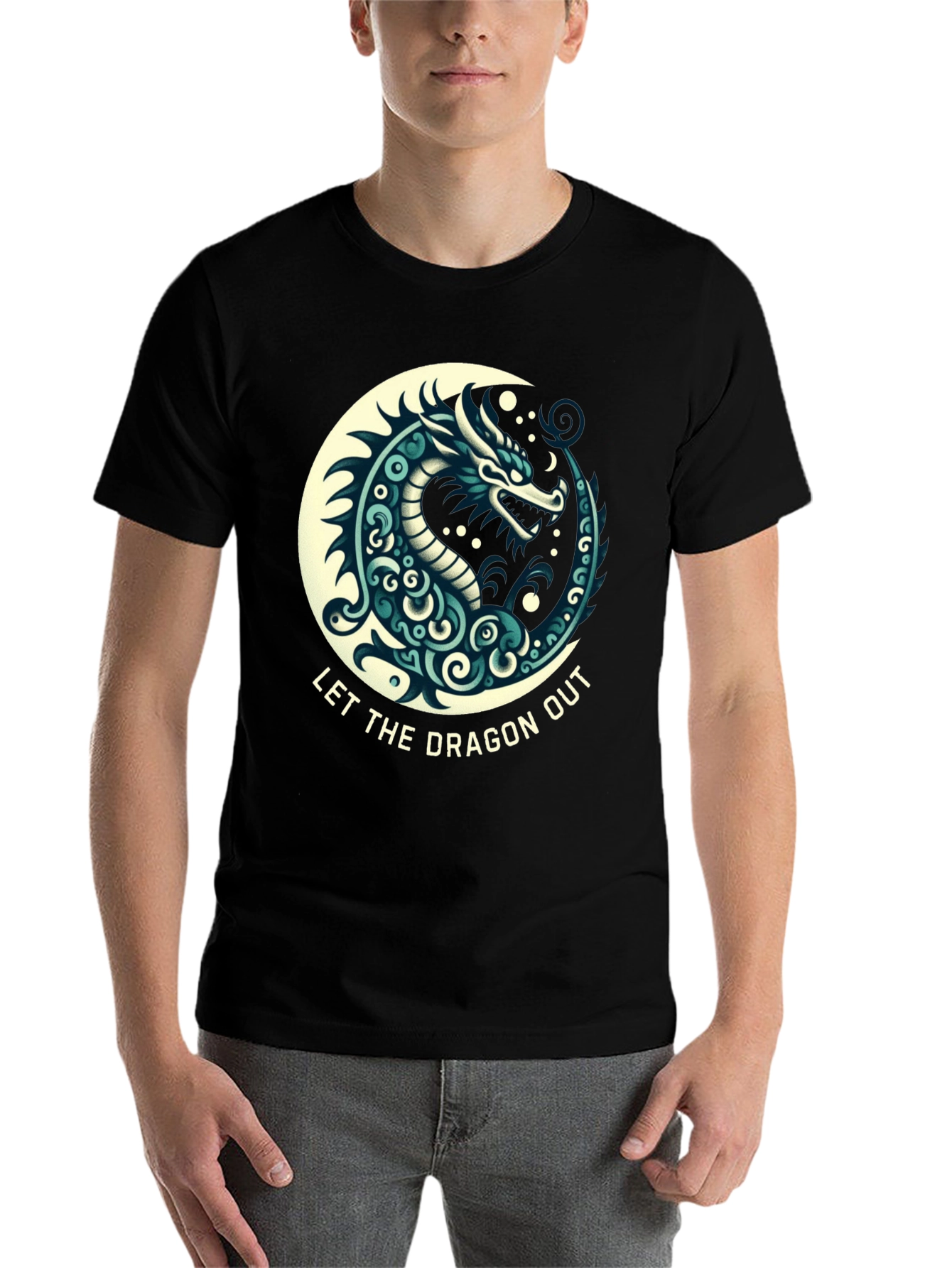 Black Let The Dragon Out Black T-Shirt view 7
