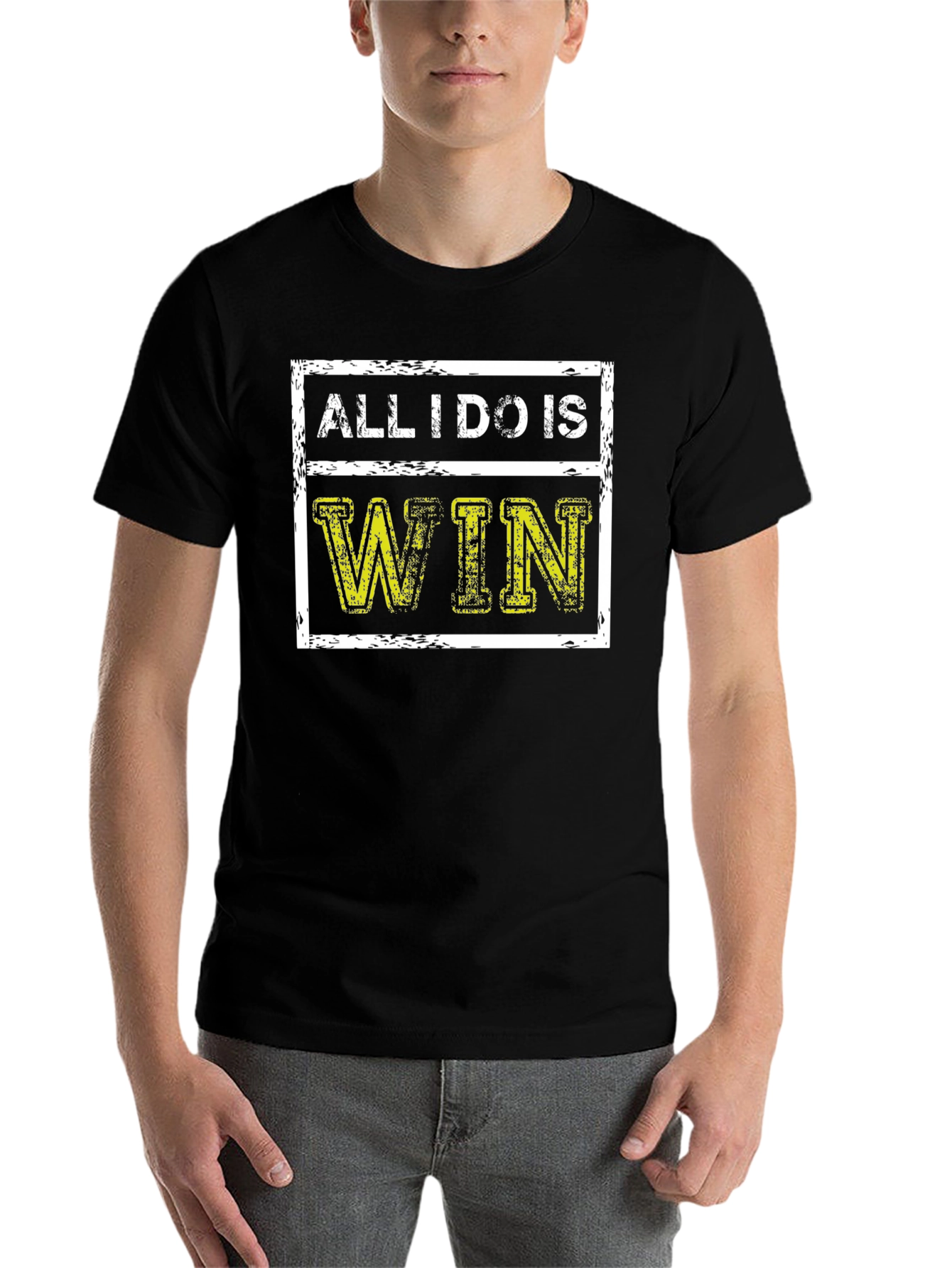 Black All I Do Is Win Graphic T-Shirt view 7
