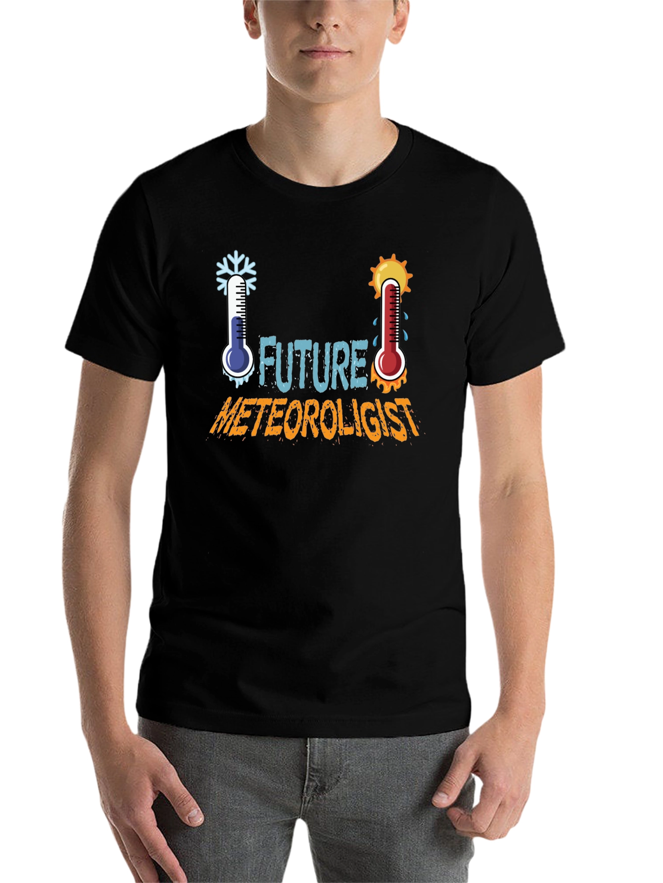 Black Future Meteorologist T-Shirt view 7