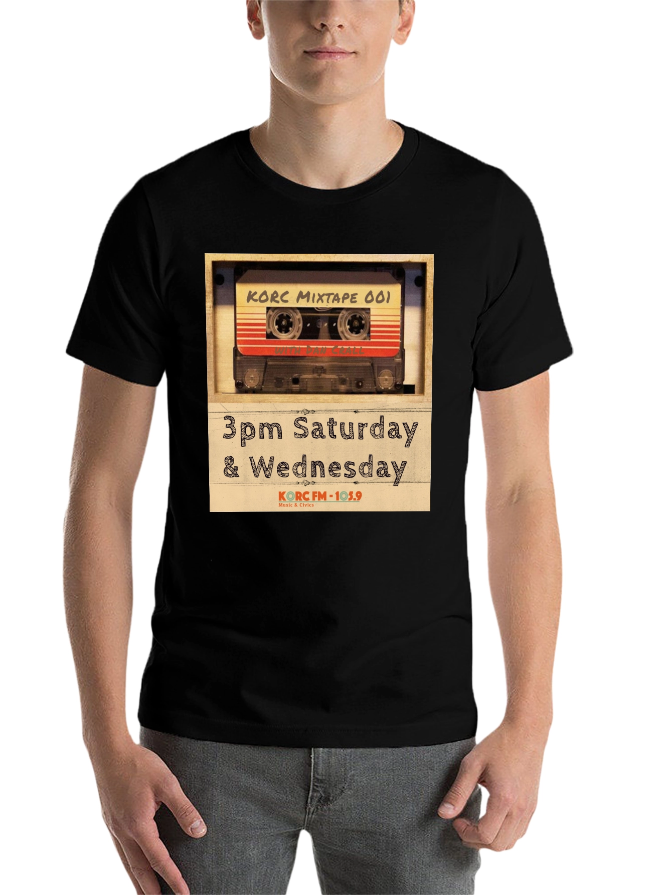 Black Retro KORC Mixtape T-Shirt - Music & Civic Pride view 7