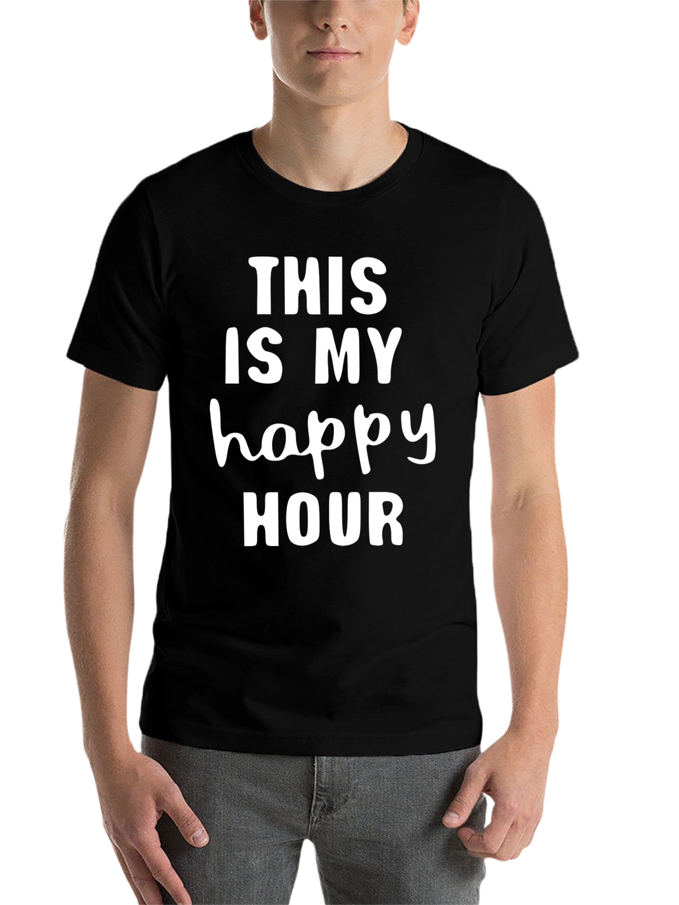 Black This Is My Happy Hour Graphic Tee - Black view 7