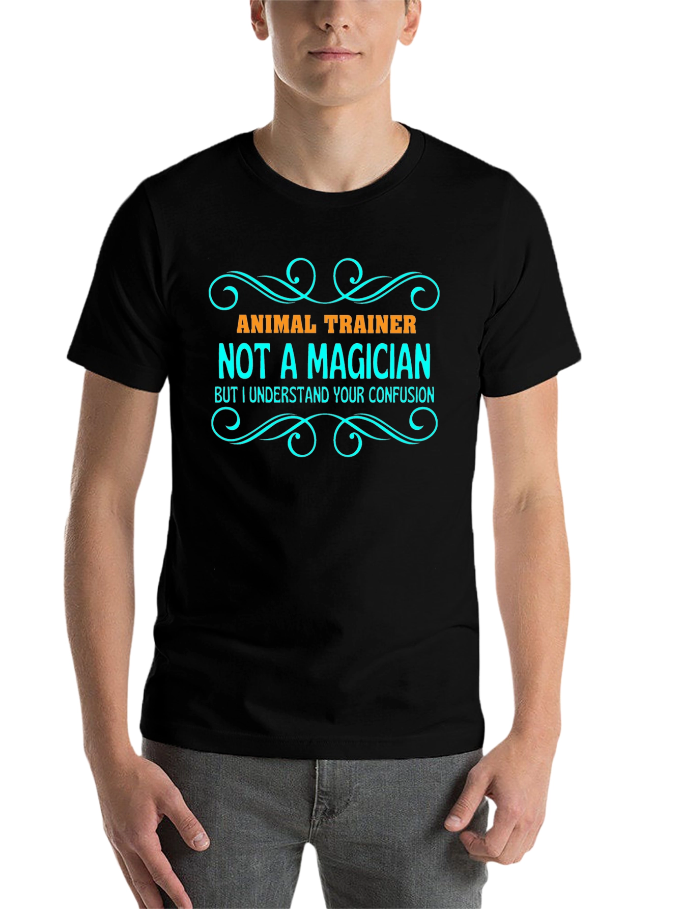Black Animal Trainer T-Shirt - Not a Magician Funny Tee view 7