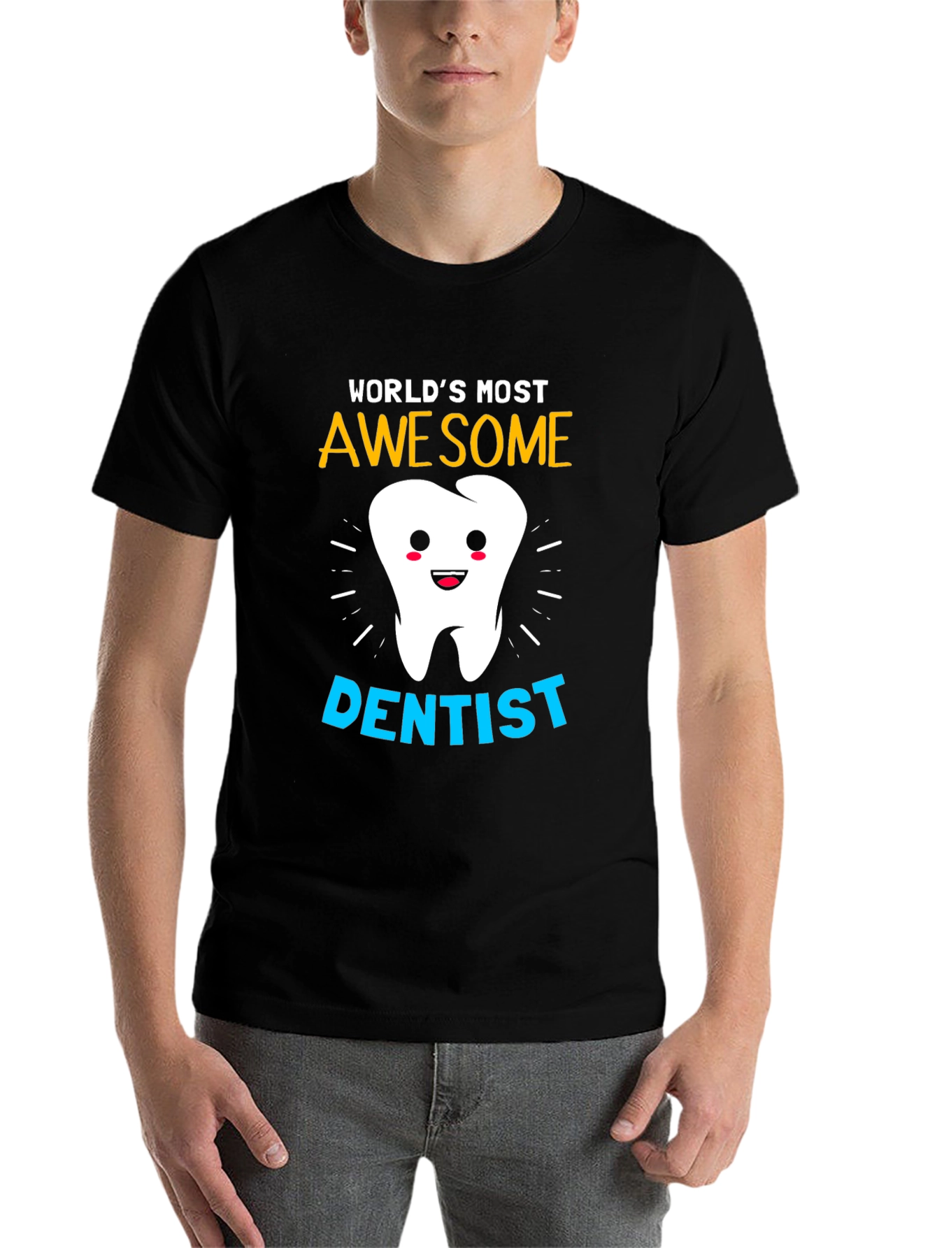 Black World's Most Awesome Dentist T-Shirt view 7