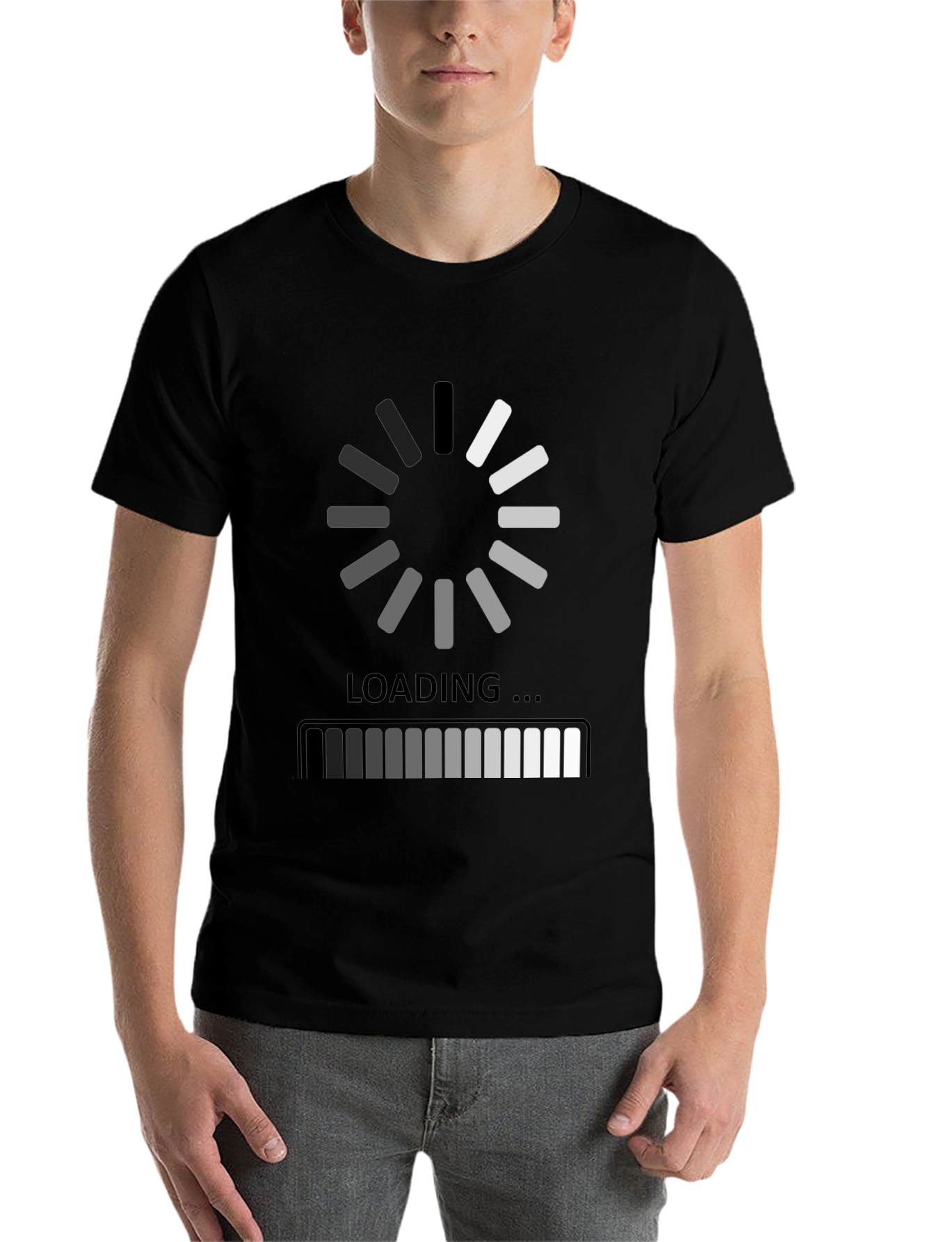 Black Loading Black Graphic Tee - Gamer Humor Shirt view 7