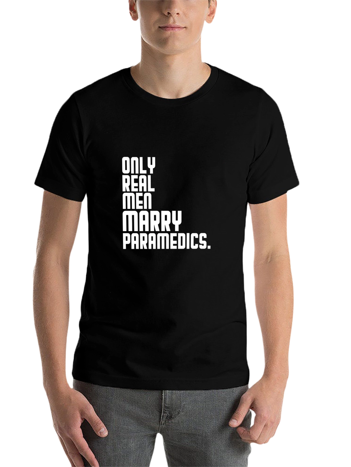 Black Only Real Men Marry Paramedics T-Shirt view 7