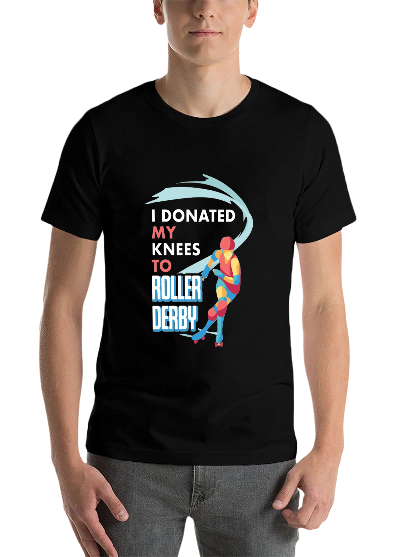 Black I Donated My Knees to Roller Derby T-Shirt view 7