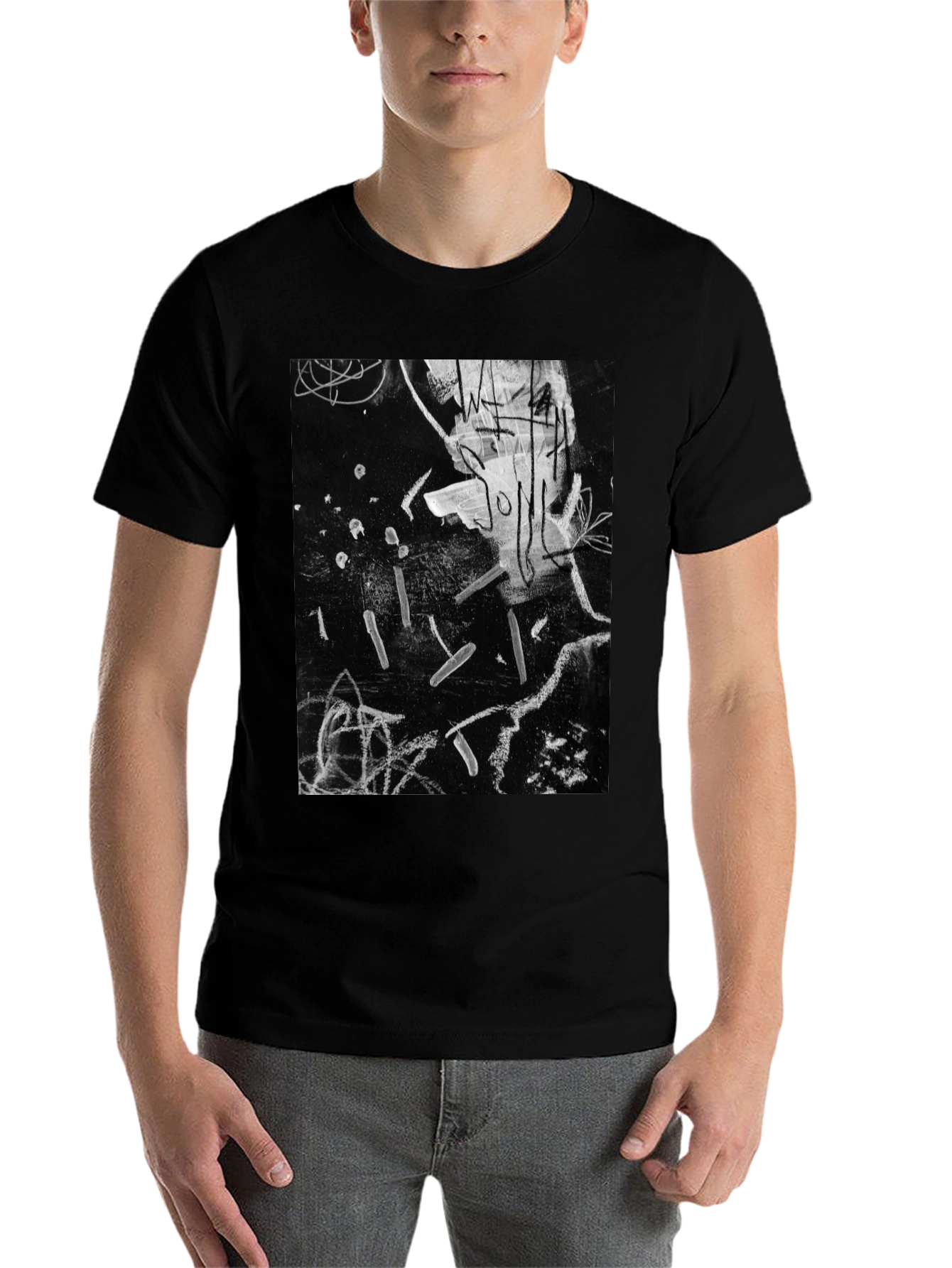 Black Abstract Art Black T-Shirt view 7