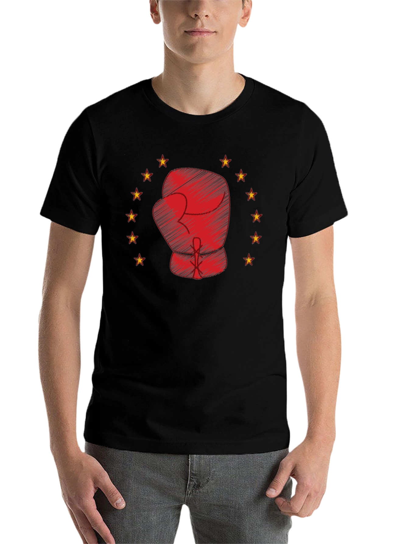 Black Boxing Glove Star T-Shirt - Graphic Tee view 7