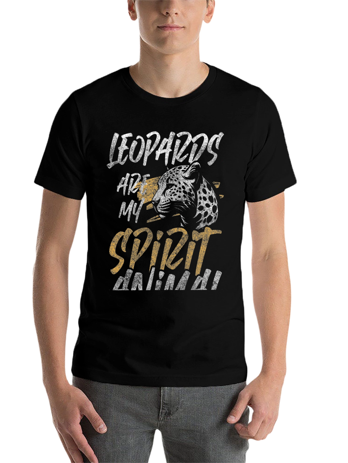 Black Leopard Spirit Animal Graphic Tee - Unisex view 7
