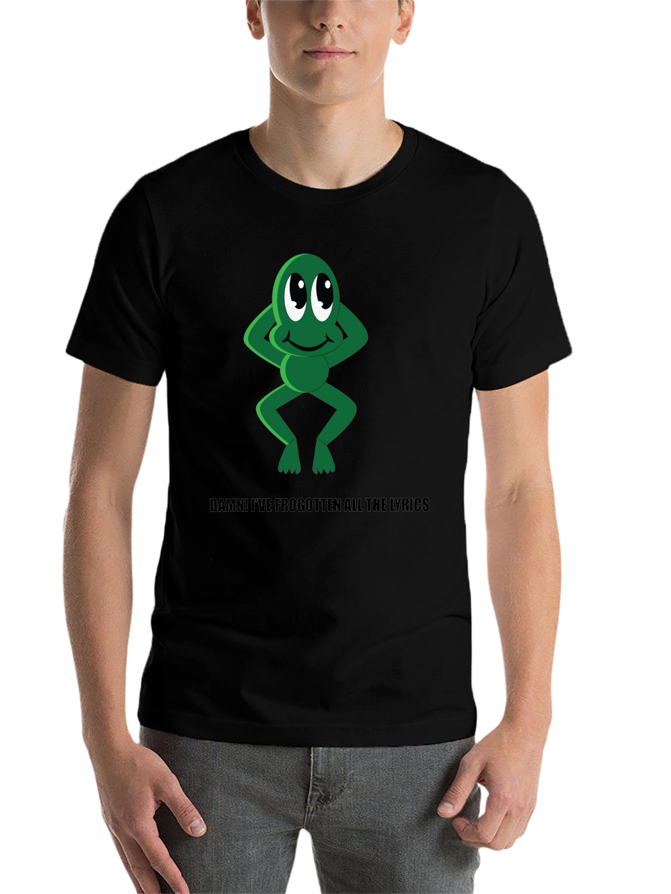 Black Funny Frog T-Shirt - Forgotten Lyrics Tee view 7
