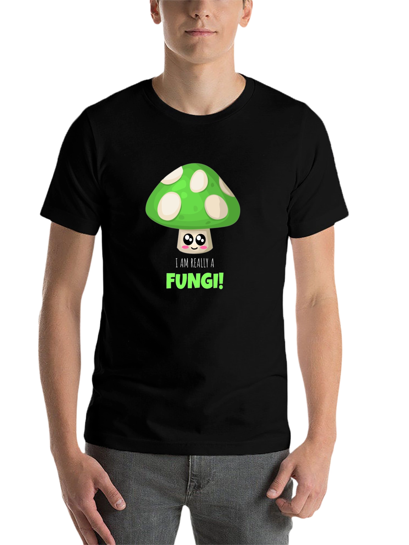 Black Funny Fungi T-Shirt -  Cute Mushroom Design view 7